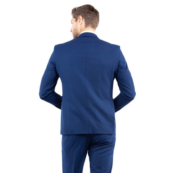 4-Way Stretch Mens Suit Set, 3-Piece Blue - Picture 4 of 7